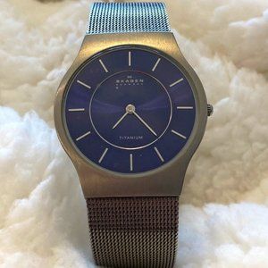 Skagen Watch - Silver Band with Blue Face